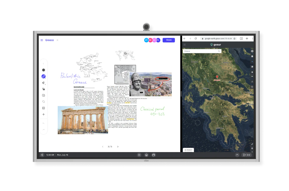 Get the full picture with a <span class="gradient bold">split screen</span> and draw references from Chrome, YouTube, or other apps