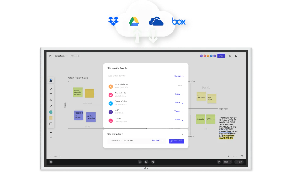 <span class="gradient bold">Seamlessly follow up,</span> save and share meeting notes, annotations, and screen recordings
