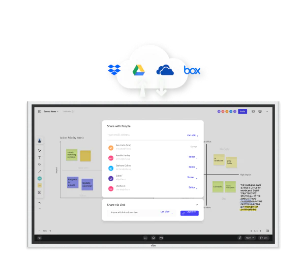 <span class="gradient bold">Seamlessly follow up,</span> save and share meeting notes, annotations, and screen recordings