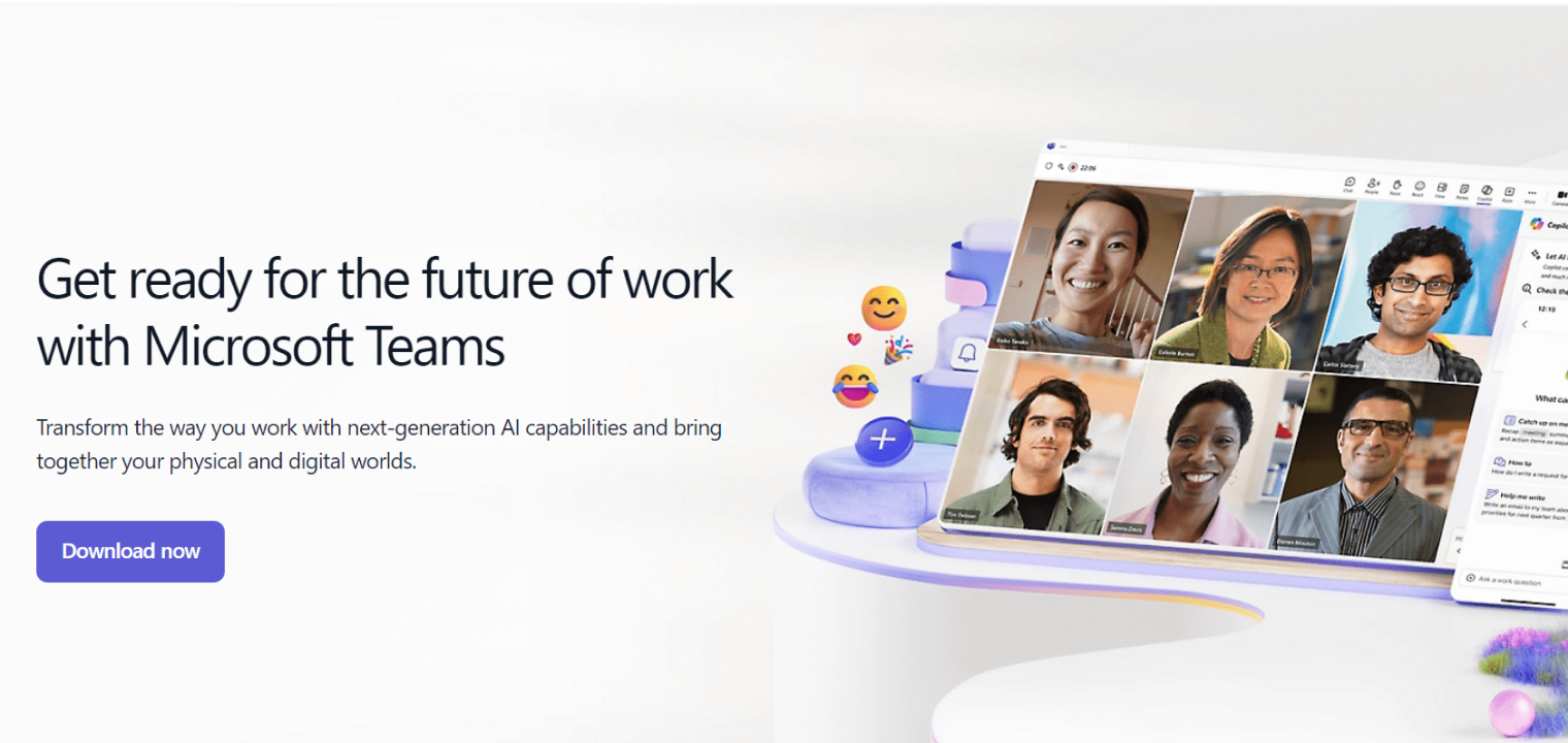 Screenshot of Microsoft 365's video conference solution.