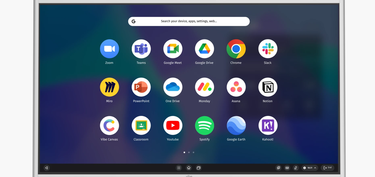 Vibe Board interface displaying various integrated productivity apps and tools.