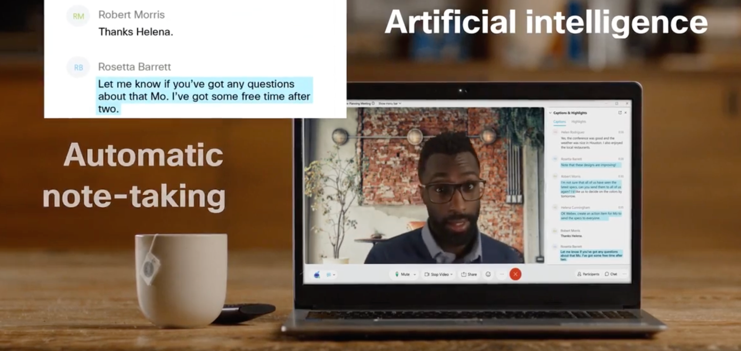 Screenshot of Webex meetings
