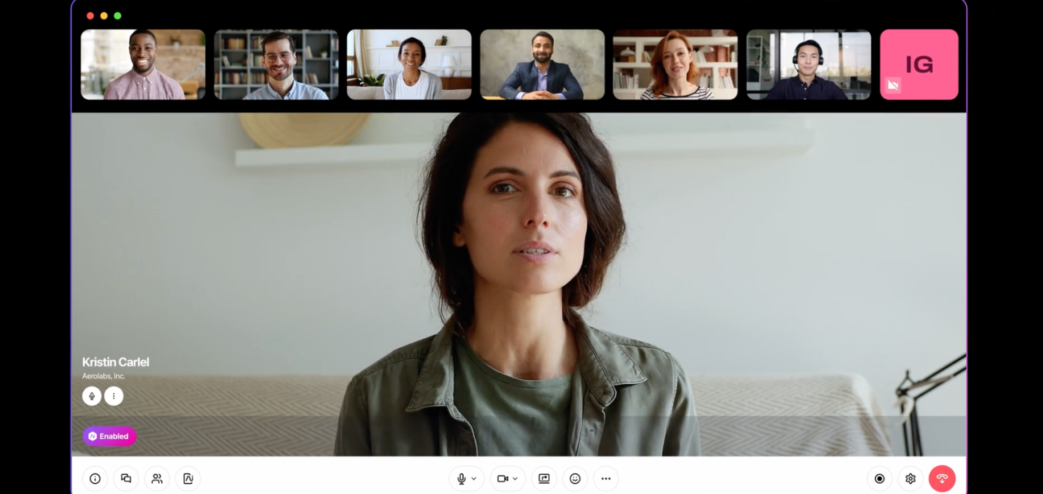 Screenshot of dialpad meetings