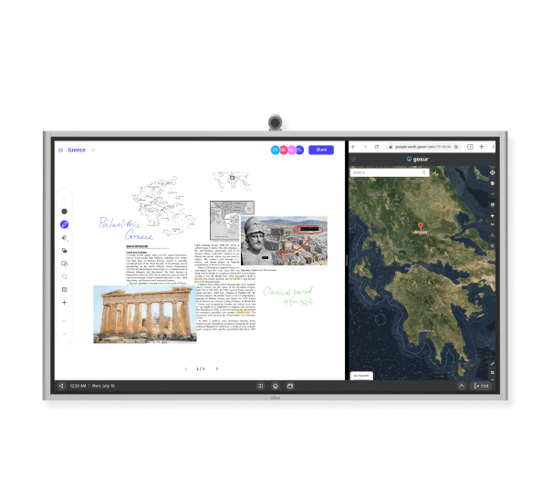 Get the full picture with a <span class="gradient bold">split screen</span> and draw references from Chrome, YouTube, or other apps